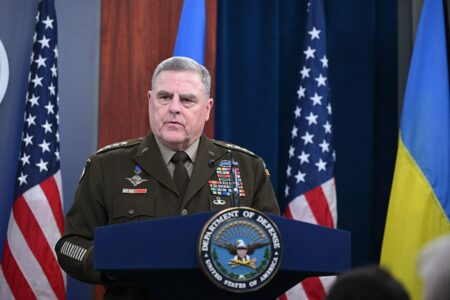 Joint Chiefs of Staff Gen Mark Milley attempts to…