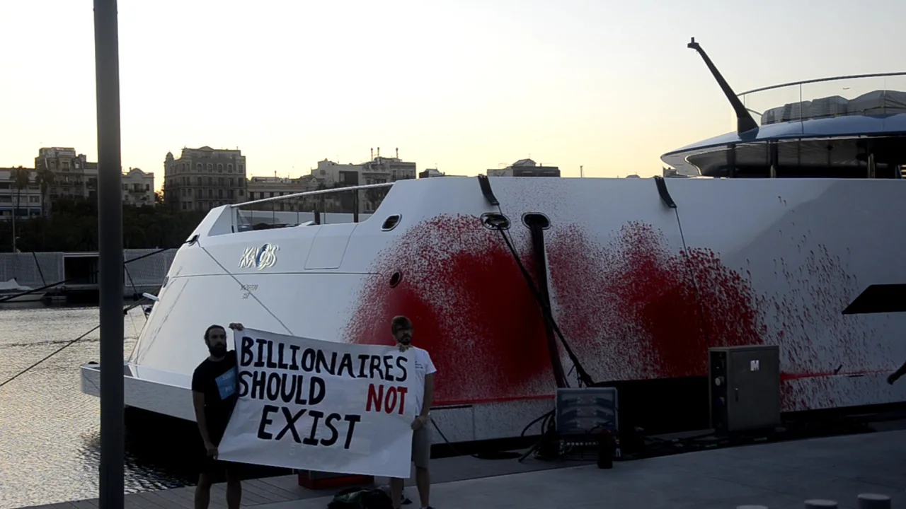 Climate Activists Strike Again: Billionaire’s Superyacht Splashed with Red Paint