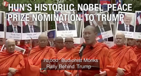 Hun Historic Nobel Peace Prize Nomination Trump 70000 Buddhist Monks Rally Behind