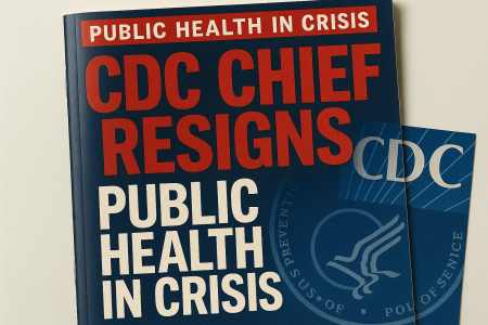Breaking news magazine cover about CDC chief resignation