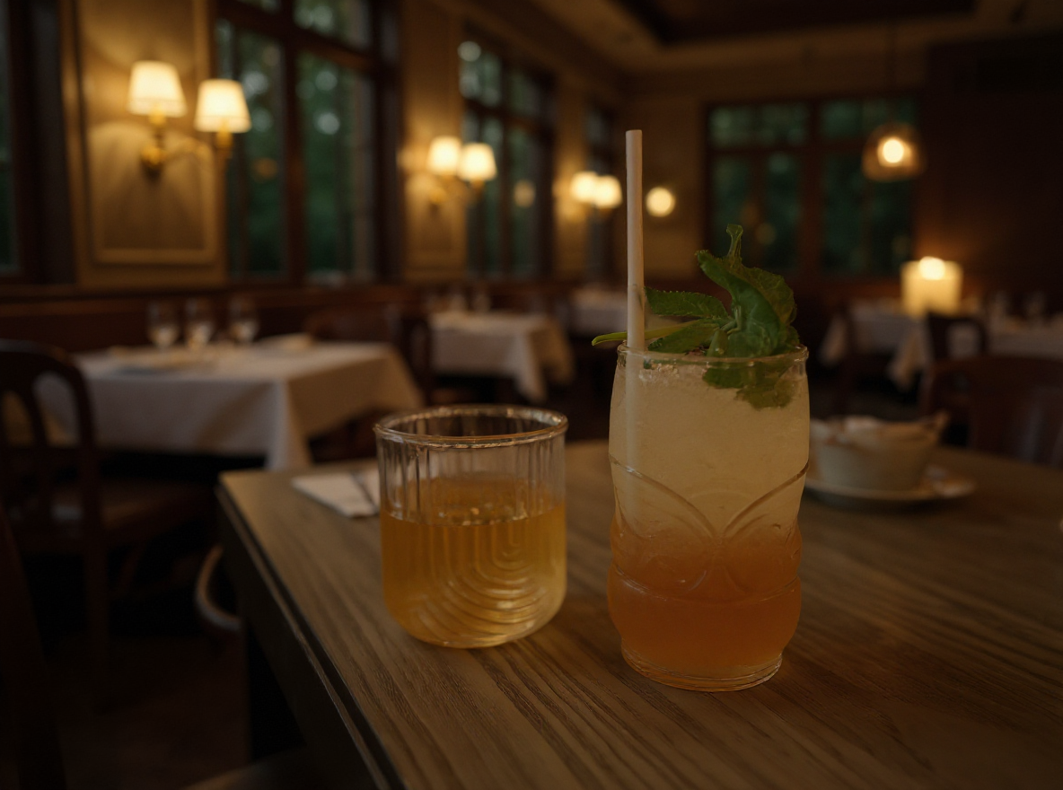 Sophisticated interior dining room at La Fête featuring warm lighting and elegant French bistro atmosphere