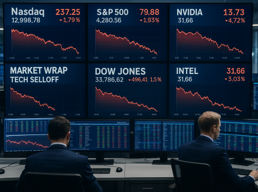Market Wrap: Tech Selloff Drags Nasdaq Down 1.5% as Nvidia Leads Decline