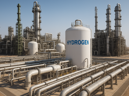 Industrial hydrogen production facility with advanced clean energy infrastructure