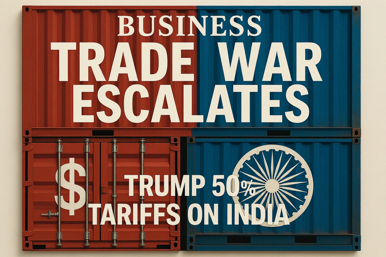 Corrected magazine cover for Trump India tariffs article